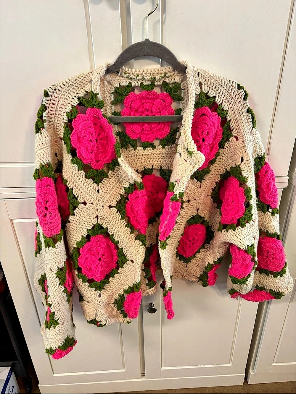 Handmade Crochet Floral cardigan